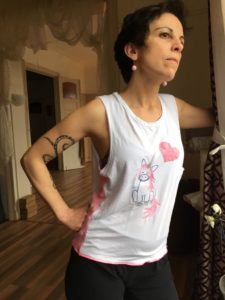 doubleyou upcycling, t-shirt loose, licorne brode